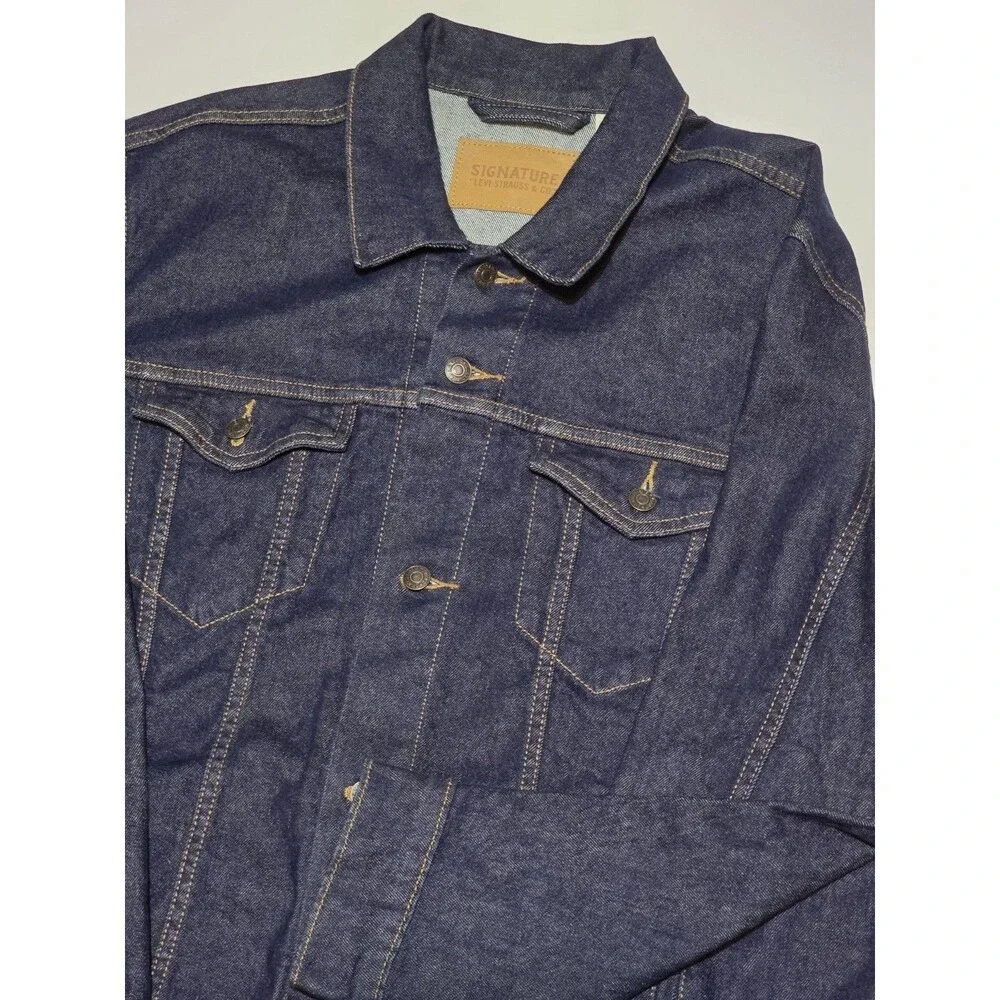 Levi Strauss & Co Signature Denim Trucker Jacket Size 2XL Dark Blue